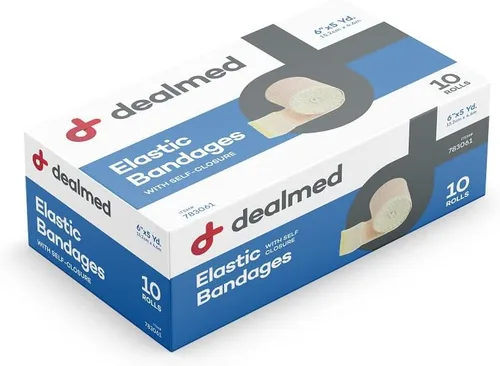 Vista 7 de Dealmed Vendaje elástico de 6 pulgadas con cierre automático – 2 vendajes elásticos, vendaje de compresión estirado de 5 yardas, producto de cuidado