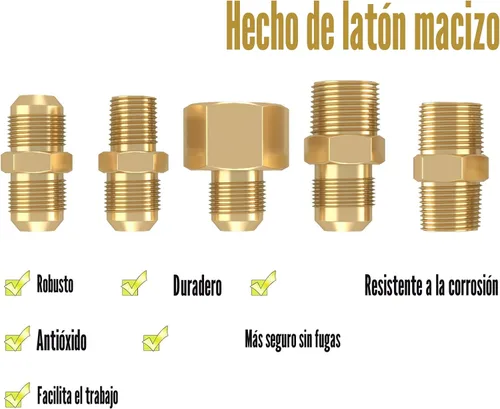 Vista 5 de Extensión de manguera de propano trenzada de alta presión mejorada de 6 pies con acoplamiento de conversión de abocinado de 3/8" a NPT hembra