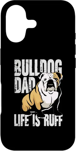 Vista 32 de iPhone 12 mini Bulldog Dad Life Is Ruff Funda propietaria de Bulldog Inglés