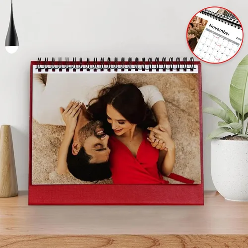 Vista 3 de Calendario de escritorio personalizado 2026 con tu foto, calendario mensual de 13 imágenes, regalo de bricolaje para la escuela, oficina, uso