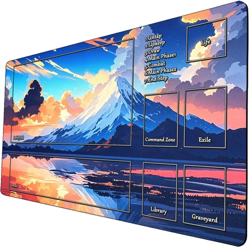 Vista 18 de Fantasy Black Lotus TCG - Tapete de juego de 24 x 14 pulgadas, tapete de juego para MTG DTCG CCG RPG Trading Card Game Mats superficie lisa juego