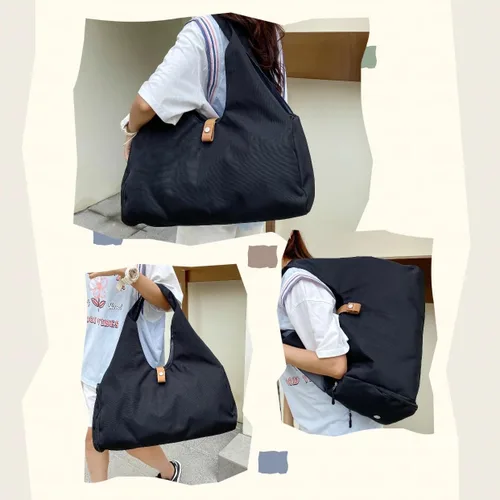 Vista 6 de Pequeña bolsa de gimnasio para mujer con compartimento para zapatos y bolsillo húmedo, bolsa de lona de viaje deportiva, bolsa de gimnasio de yoga