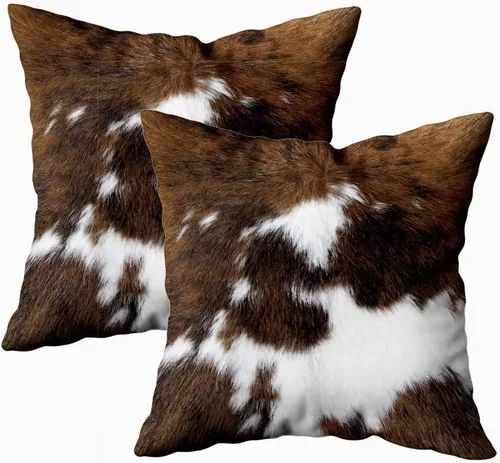 Vista 19 de TOMWISH Juego de 2 fundas de almohada de 16 x 16 pulgadas, diseño de vaca blanca y negra, fundas decorativas para el hogar, cama, sofá, sala
