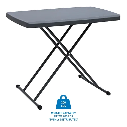 Vista 3 de Iceberg Mesa plegable personal pequeña para campamento, mesa de utilidad resistente, altura ajustable, carbón, 19.5 pulgadas de largo x 30 pulgadas