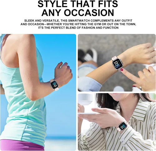 Vista 8 de Reloj inteligente para mujeres y hombres, rastreador de actividad física (respuesta/llamadas de marcado) con podómetro/calorías/frecuencia