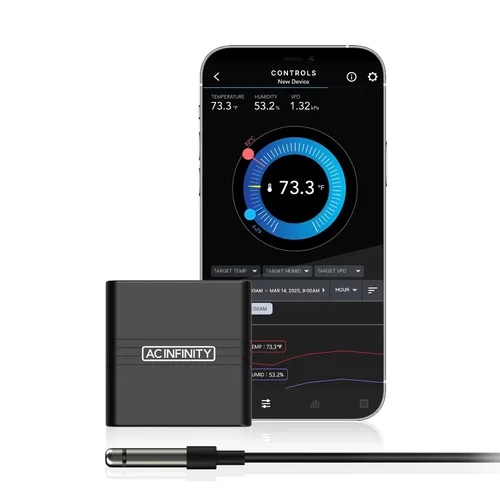 Vista 9 de AC Infinity Temperatura Humedad VPD Smart Hygrometer B2 con pantalla LCD. Bluetooth App Monitor, Climate Gauge Thermometer for Basements, Guitar