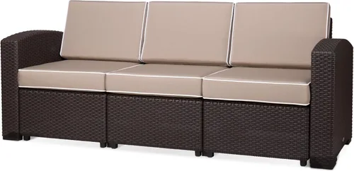 Vista 7 de Lagoon Magnolia Brown_Rattan Sofá W/Cojín Beige