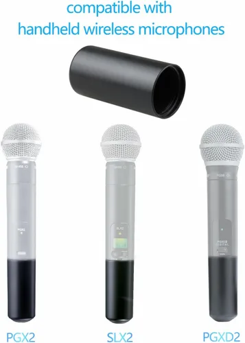 Vista 4 de Reemplazo de la cubierta del vaso de la batería del micrófono para el micrófono inalámbrico de mano Shure PGXD, 1 paquete, negro