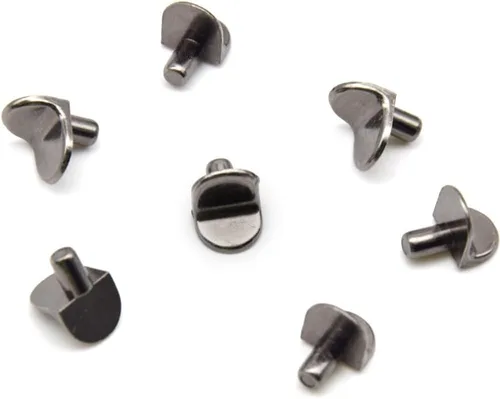 Vista 5 de 50 clavijas en forma de L para estantes de gabinete de 0.197 in, estilo soporte, clavijas de soporte para estantes de muebles (XL/negro pistola)