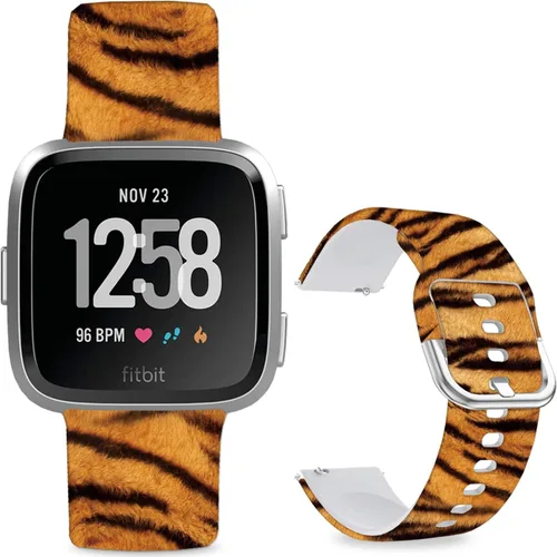 Vista 9 de Correas de reloj de silicona suave compatibles con Fitbit Versa 2/Versa/Fitbit Versa Lite/SE, correa de repuesto con bonito patrón floral de 0.98