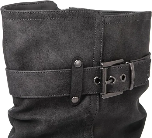 Vista 7 de GLOBALWIN Botas de vestir a media pantorrilla para mujer, botas de motociclista para mujer