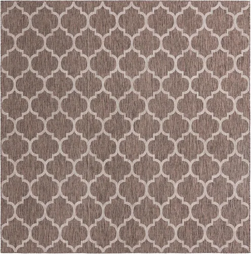 Vista 22 de Unique Loom Outdoor Trellis Collection Alfombra de Área (5' 1" x 8' Oval, Aguamarina/Gris)