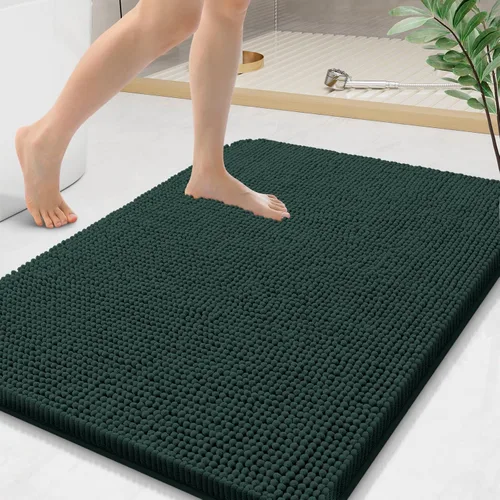 Vista 130 de Arotive Alfombras de baño de felpilla extrasuaves y absorbentes, de 24 x 16 pulgadas, lavables a máquina, parte trasera de goma antideslizante