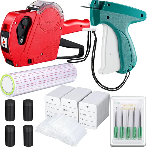 Vista 8 de Honoson 1121 piezas de precio de ropa, máquina de pistola de precio al por menor, fijador de pistola con etiqueta, púas estándar, agujas de metal