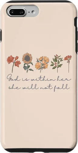 Vista 12 de God is Within Her She Will Not Fall Psalms 46:5 Boho Flowers Case for iPhone 17