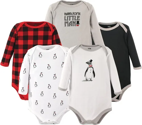 Vista 82 de Hudson Baby baby-boys Cotton Long-sleeve Bodysuits 5-pack