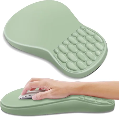 Vista 31 de YIWEI Alfombrilla de mouse ergonómica con soporte para muñeca, alfombrilla de mouse de espuma viscoelástica de gel para teclado de computadora