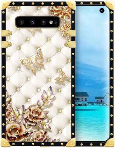 Vista 174 de Funda compatible con Samsung Galaxy S10 4G, TPU suave de lujo y parte trasera de policarbonato duro para niñas y mujeres, funda protectora a prueba