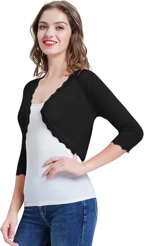Vista 5 de KANCY KOLE - Cárdigan de manga 34 para mujer con parte frontal abierta tallas S-XXL