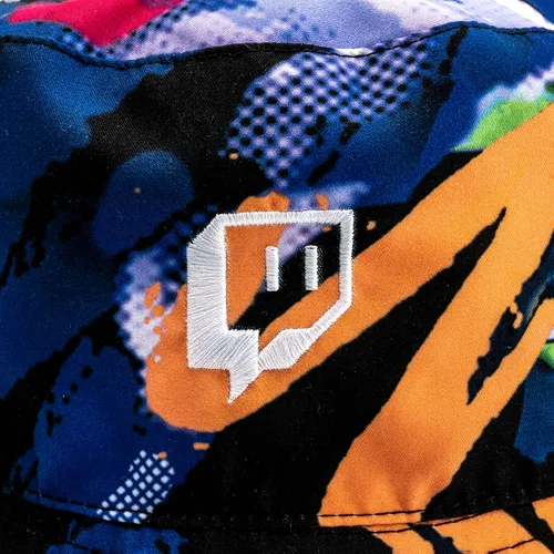Vista 2 de Twitch Sombrero de pescador - Estampado Multicolor Negro, Estampado Multicolor Negro