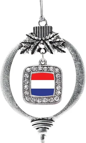 Vista 212 de Inspired Silver - Adorno con dije de reina de rodillo - Adornos navideños cuadrados de plata con joyas de circonita cúbica