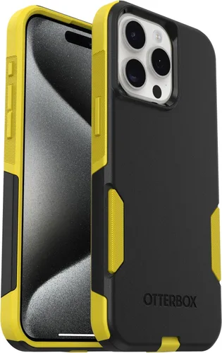 Vista 10 de OtterBox Funda para iPhone 15 Pro MAX (Only) Commuter Series, negra, delgada y resistente, apta para bolsillo, con protección de puerto