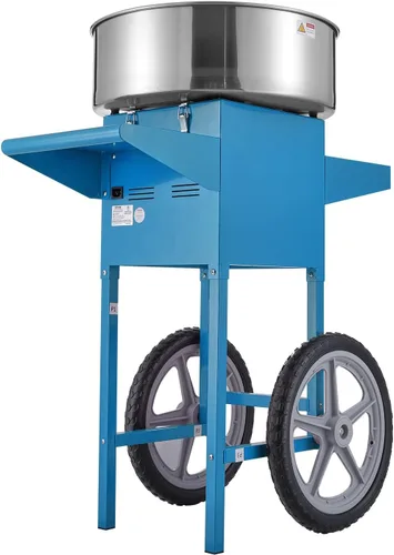 Vista 9 de VEVOR - Máquina eléctrica para hacer algodón de azúcar con carro, máquina comercial para hacer caramelo de 1000W con tazón de acero inoxidable