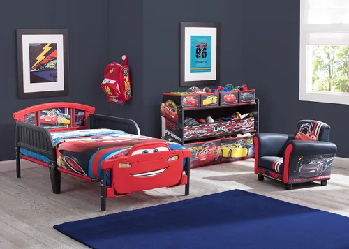 Vista 6 de Delta Children Cama para niños pequeños con pie de cama 3D, Disney/Pixar Cars 3