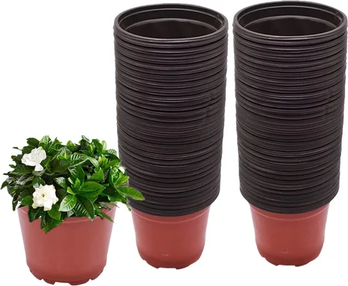 Vista 12 de 100 macetas de plástico para vivero, macetas de plástico reutilizables para suculentas, plántulas, esquejes, trasplante, plántulas con agujeros