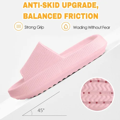 Vista 3 de Sandalias de nube para niños, niñas, niños, pantuflas de ducha y baño, cómodas pantuflas antideslizantes de suela gruesa para verano, zapatos