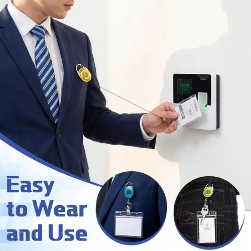 Vista 4 de Yaomiao Paquete de 100 carretes retráctiles para tarjetas de identificación con clips, carretes resistentes para tarjetas de identificación, a
