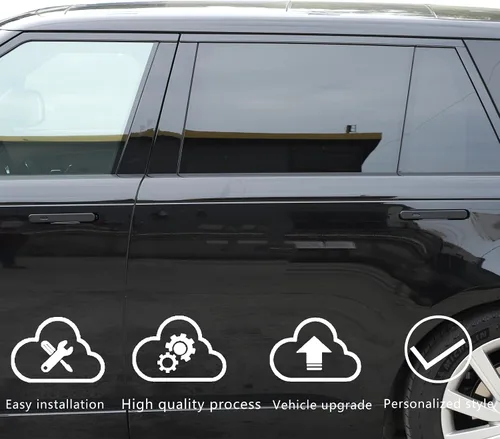 Vista 2 de Cubierta protectora para manija de puerta exterior de automóvil compatible con Land Rover Range Rover VELAR 2017-2025 (negro mate)