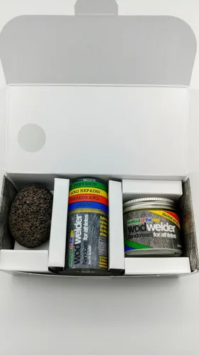 Vista 3 de Set de cuidado soldador WOD para atletas, removedor de callos, solución para piel seca, reparación de manos doloridas rasgadas, crema hidratante