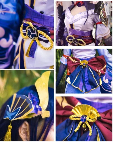 Vista 4 de Nuoqi Venti Cosplay Raiden Shogun Cosplay Yae Miko Cosplay Genshin Impact Cosplay Disfraces