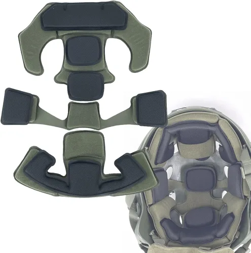 Vista 4 de ATAIRSOFT Juego de almohadillas protectoras tácticas para casco de repuesto universal de espuma de memoria interna, compatible con Segunda