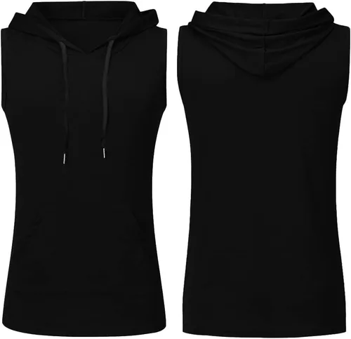 Vista 5 de LecGee Camiseta deportiva sin mangas para hombre, para entrenamiento, gimnasio, culturismo, con bolsillo