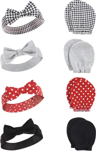 Vista 21 de Hudson Baby Conjunto de diadema de algodón y manoplas para rascar para bebé