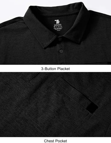 Vista 5 de Rdruko Polo de golf para hombre, manga corta, ajuste seco, cuello con bolsillo, tenis, trabajo, casual