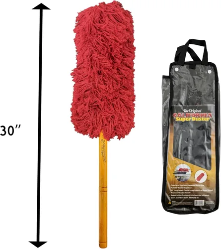 Vista 9 de California Car Duster Super Duster, rojo XL camión y SUV plumero con mango de madera 73668