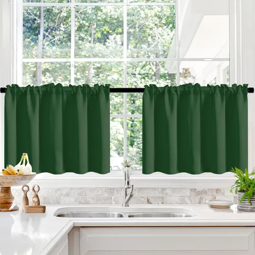 Vista 107 de Deconovo Cortinas opacas, aislamiento térmico, dobladillo para barra, reducción de ruido, certificado Oeko-TEX, cortinas de oscurecimiento