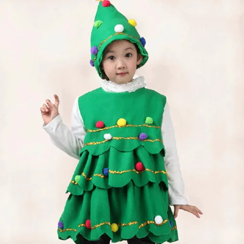 Vista 6 de Gamivast Lightning Deals of Today - Disfraces de Navidad para niños, disfraz de árbol, disfraz de árbol para niños y niñas, vestido B-verde, B-verde