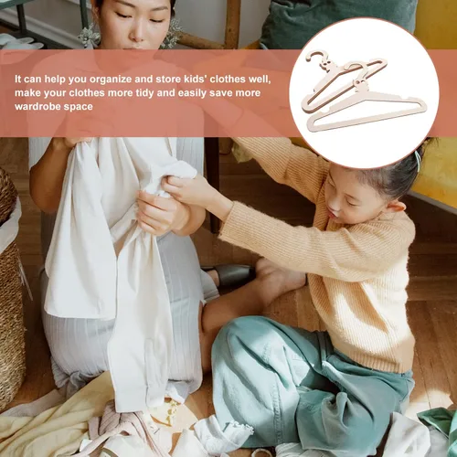 Vista 2 de SEWACC 5 perchas de madera de animales de dibujos animados para niños y niñas, organizador de armario premium para ropa de recién nacidos