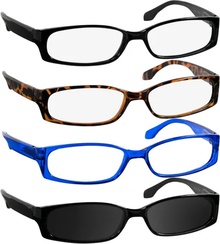 Vista 16 de TruVision Readers - Gafas de lectura con marcos de resina y lentes acrílicas, bisagras Dura Flex para hombres y mujeres 03h - 4 negro