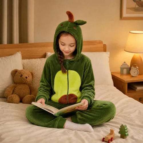 Vista 3 de COSUSKET Disfraz de oso marrón de franela de ajuste cómodo para niños, pijamas de animal para niños y niñas, regalos Palta