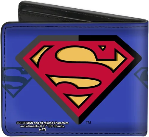 Vista 2 de Buckle-Down Superman CentradoShield Stripe Blues para hombre, multicolor, 4.0 x 3.5 pulgadas, Varios
