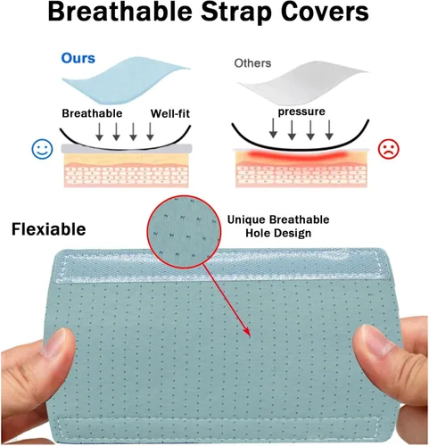 Vista 3 de NATAKU Innovadoras fundas para correas CPAP' – 8 paquetes de cojines refrescantes y suaves para la cabeza, almohadillas universales de alivio