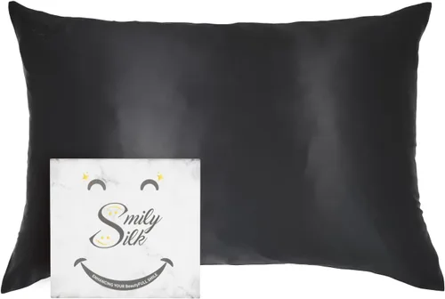 Vista 12 de Smily - Funda de almohada de seda 100% pura de morera 22Momme de grado 6A, refrescante y transpirable, juego de funda de almohada de seda