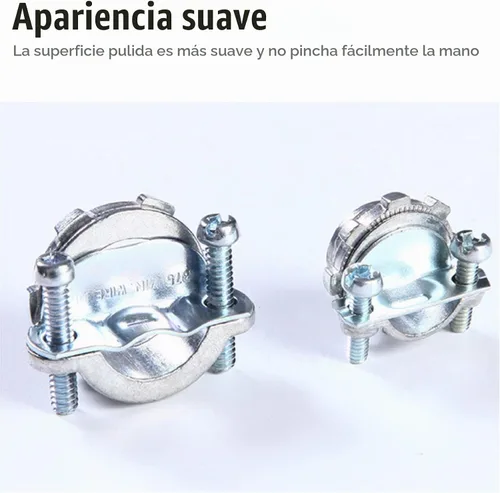 Vista 4 de 12 unids 1/2 pulgada tipo abrazadera conectores de cable para conducto metálico proteger cables plata-zinc 1/2 pulgada - 12 piezas