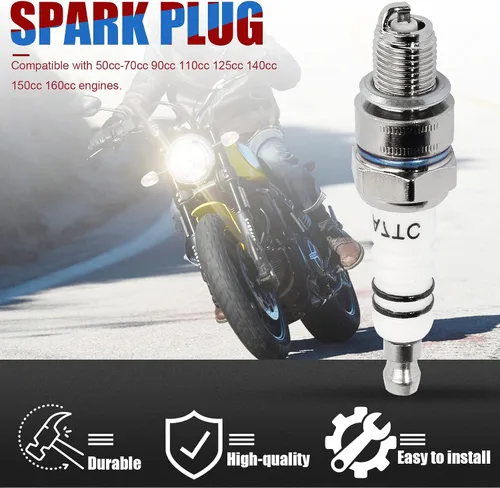Vista 3 de Bujía A7TC para GY6 50cc 70cc 90cc 110cc 125cc 150cc ATV Pit Dirt Pocket Racing Bike Moped Go Kart Quad 4 Wheeler Buggy TaoTao Buyang Roketa Sunl