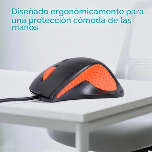 Vista 9 de ONE-UP Mouse de oficina con cable, diseño ergonómico, agarre de silicona antideslizante, 600/1000/1600 DPI ajustable, cable de 5 pies, compatible